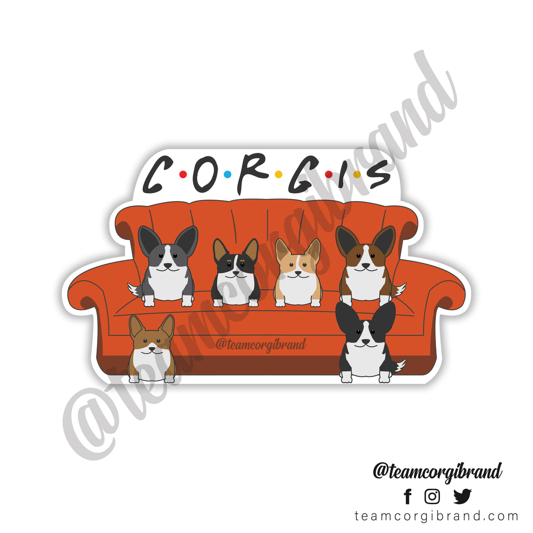 Corgi Friends Sticker